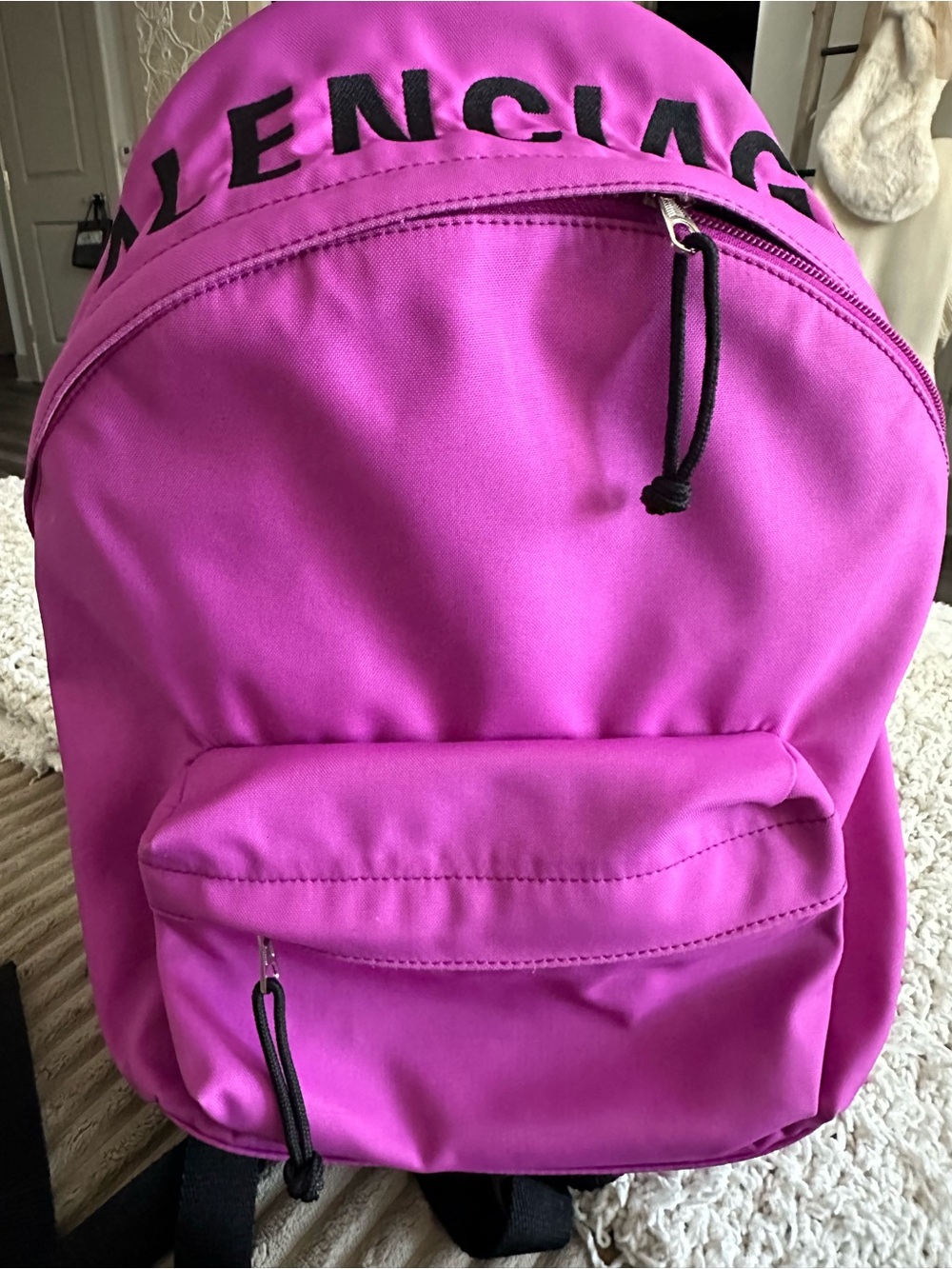 BALENCIAGA LOGO WHEEL SPORT NYLON PINK BACKPACK - Picture 3 of 11